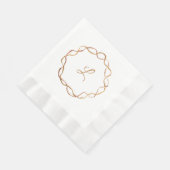 Fall Gold Wreath Monogram Paper Napkin Serviette (Ecke)