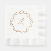 Fall Gold Wreath Monogram Paper Napkin Serviette (Vorderseite)