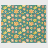 Fall Golden Floral Nahtlose Erntedank Geschenke Geschenkpapier (Flach)