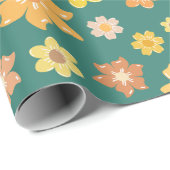 Fall Golden Floral Nahtlose Erntedank Geschenke Geschenkpapier (Rolleneckpunkt)