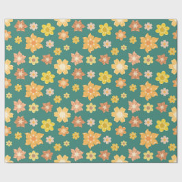 Fall Golden Floral Nahtlose Erntedank Geschenke Geschenkpapier