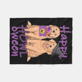 Fall Golden Retriever Liebt Halloween Happy Howl- Fleecedecke (Vorderseite (Horizontal))