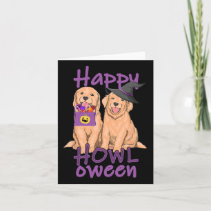 Fall Golden Retriever Liebt Halloween Happy Howl- Karte
