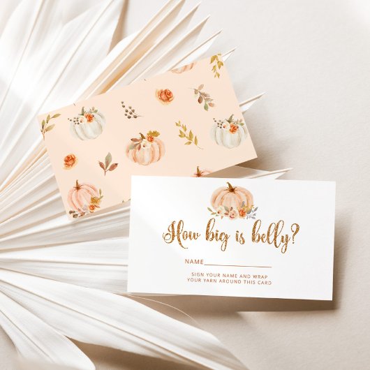 Fall Goldfolie Kürbis wie groß Mama Bauch Begleitkarte