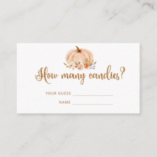 Fall Goldfolienkürbis wie viele Bonbons Begleitkarte (Vorderseite)