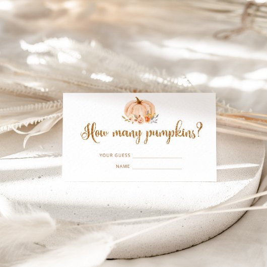 Fall Goldfolienkürbis wie viele Kürbis Begleitkarte