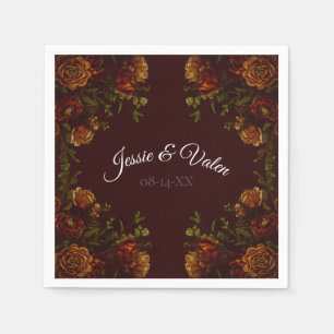 Fall Gothic Wedding Rustic Maroon Serviette
