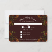 Fall Gothic Wedding Rustic Orange Maroon Einladung (Vorderseite)