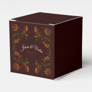 Fall Gothic Wedding Rustic Orange Maroon Geschenkschachtel