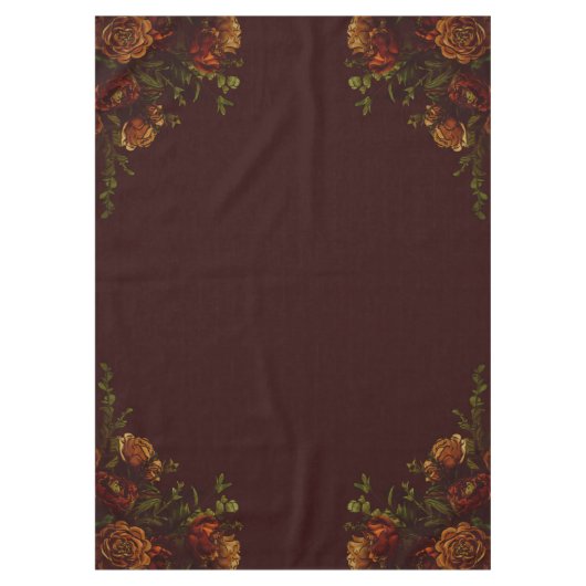 Fall Gothic Wedding Rustic Orange Maroon Tischdecke (Vorderseite)