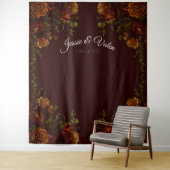 Fall Gothic Wedding Rustic Orange Maroon Wandteppich (Beispiel)