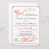 Fall Gott ist Liebe Christlich Hochzeitseinladung Einladung (Vorne/Hinten)