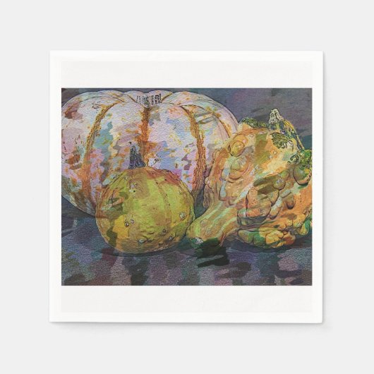 Fall Gourds und Pumpkin Digitale Kunst Serviette (Vorderseite)