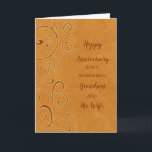 Fall Grandson und sein Ehefrau Jahrestag Karte<br><div class="desc">Glückliche Hochzeitskarte für Enkel und seine Ehefrau mit Herbstlauben Muster,  und herzlichen Vers.</div>
