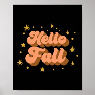 Fall Graphic T-Shirts - Hello Fall Poster