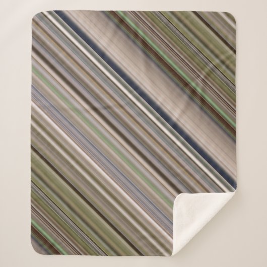 Fall Grass Brown und Grünstreifen Sherpadecke (Vorderseite)