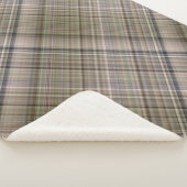 Fall Grass Brown und Olive Green Kariert Sherpadecke (3/4)
