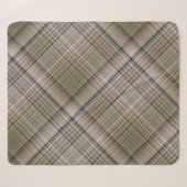 Fall Grass Brown und Olive Green Kariert Sherpadecke (Vorderseite (Horizontal))