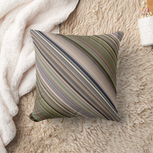 Fall Grasse Braun und Grüner Streifen und Kariert Kissen (Decke)