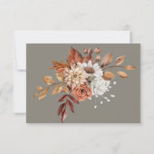 Fall Graue Floral Response Card Dankeskarte (Rückseite)