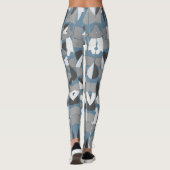 Fall Grays Abstrakt Botanicals personalisieren Nam Leggings (Rückseite)