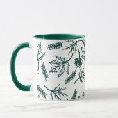 Fall Green Blätter Kontur Zwei-Tonen-Tasse Tasse (Links)