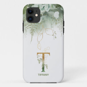 Fall Green Floral Letter T Case-Mate iPhone Hülle