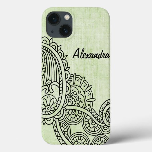 Fall Green Mehndi Motif iPad Mini Case-Mate iPhone Hülle (Rückseite)