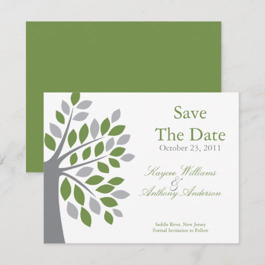 Fall Green Tree Ankündigung Datum freihalten (Vorne/Hinten)