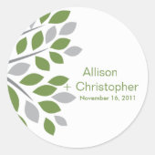 Fall Green Tree Wedding Sticker (Vorderseite)