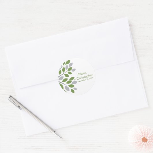 Fall Green Tree Wedding Sticker (Umschlag)