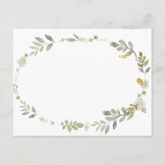 Fall Greenery Floral Pumpkin Ratenkarte Begleitkarte (Rückseite)