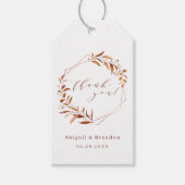 Fall Greenery Geometric Danke Rustic Wedding Geschenkanhänger (Vorderseite)