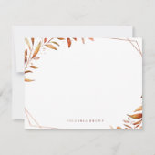 Fall Greenery Geometric Personalisiert Stationery Mitteilungskarte (Vorderseite)