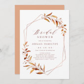 Fall Greenery Geometric Rustic Brautparty Einladung (Vorne/Hinten)