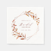 Fall Greenery Geometric Rustic Brautparty Serviette (Vorderseite)