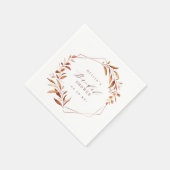 Fall Greenery Geometric Rustic Brautparty Serviette (Ecke)