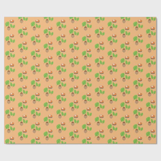 Fall Greenery Leaf Autumn Pumpkin Pie Geschenkpapier (Flach)