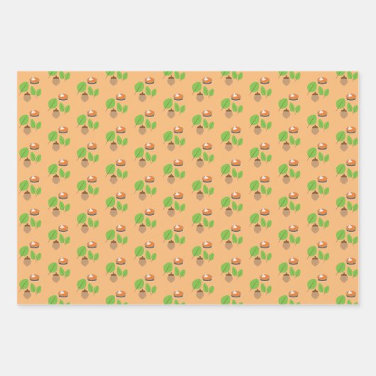 Fall Greenery Leaf Autumn Pumpkin Pie Geschenkpapier Set (Vorderseite)