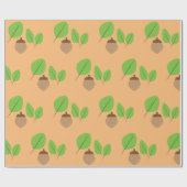 Fall Greenery Leaf Autumn Time Wrapping Paper Geschenkpapier (Flach)
