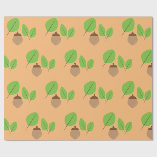 Fall Greenery Leaf Autumn Time Wrapping Paper Geschenkpapier (Flach)