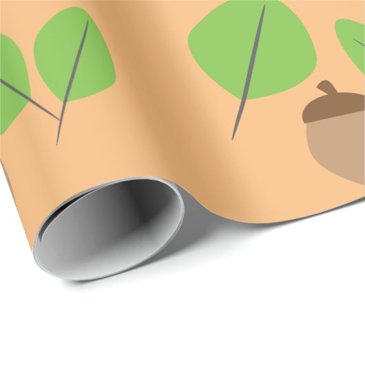 Fall Greenery Leaf Autumn Time Wrapping Paper Geschenkpapier (Rolleneckpunkt)