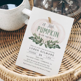 Fall Greenery Little Pumpkin Baby Shower Einladung