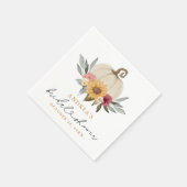 Fall Greenery Pumpkin Sonnenblumen Brautparty Serviette (Ecke)
