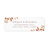 Fall Greenery Rustic Wedding Return Address Label (Vorne)