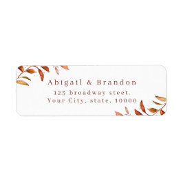 Fall Greenery Rustic Wedding Return Address Label