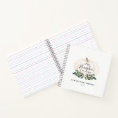 Fall Greenery White Pumpkin Baby Shower Gästebuch Notizblock (Innenseite)