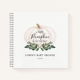 Fall Greenery White Pumpkin Baby Shower Gästebuch Notizblock