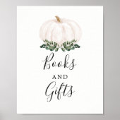 Fall Greenery White Pumpkin Bücher und Geschenke Z Poster (Vorne)