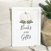 Fall Greenery White Pumpkin Bücher und Geschenke Z Poster